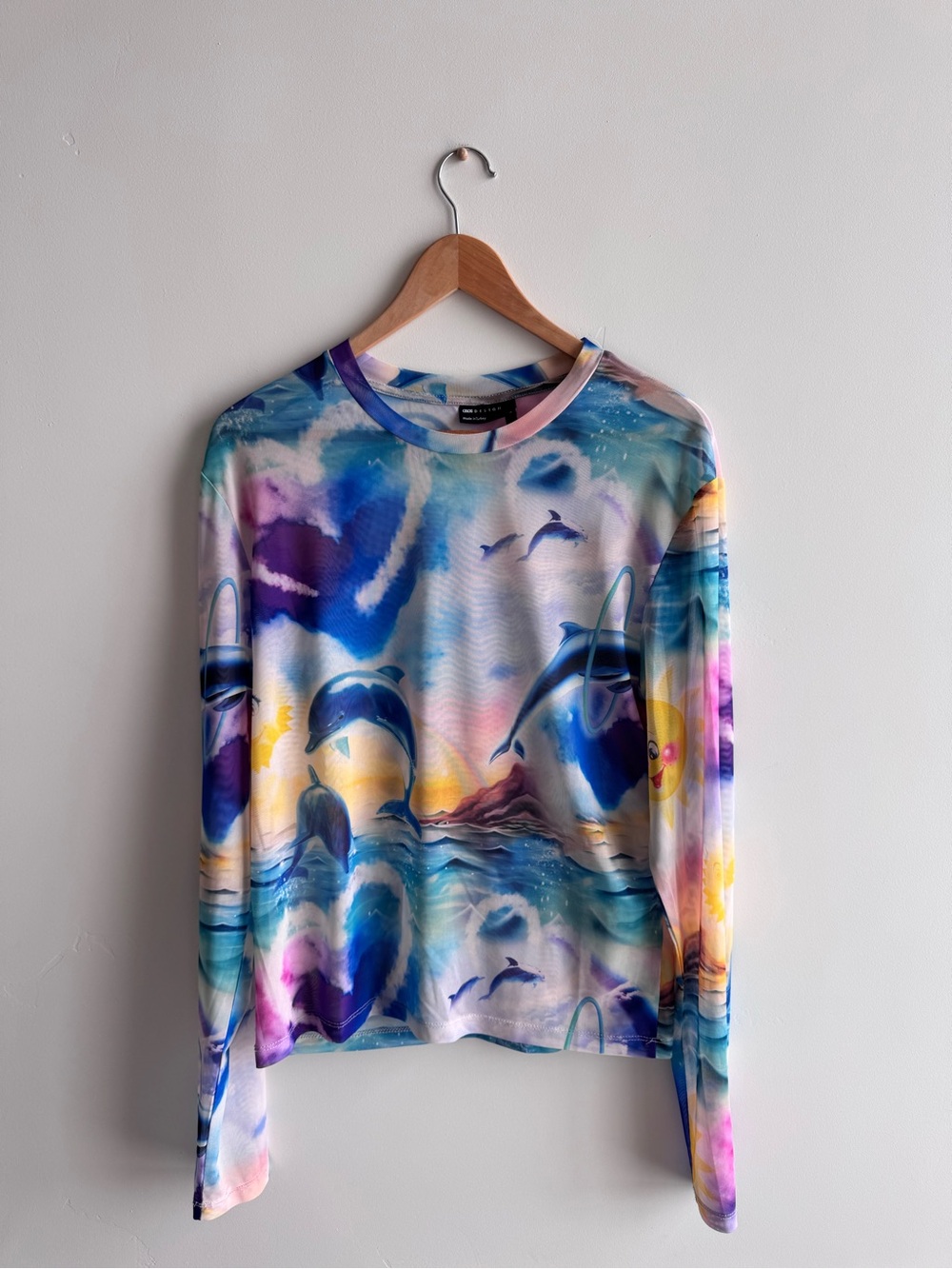 Men’s Sheer Long-Sleeve Dolphin Top